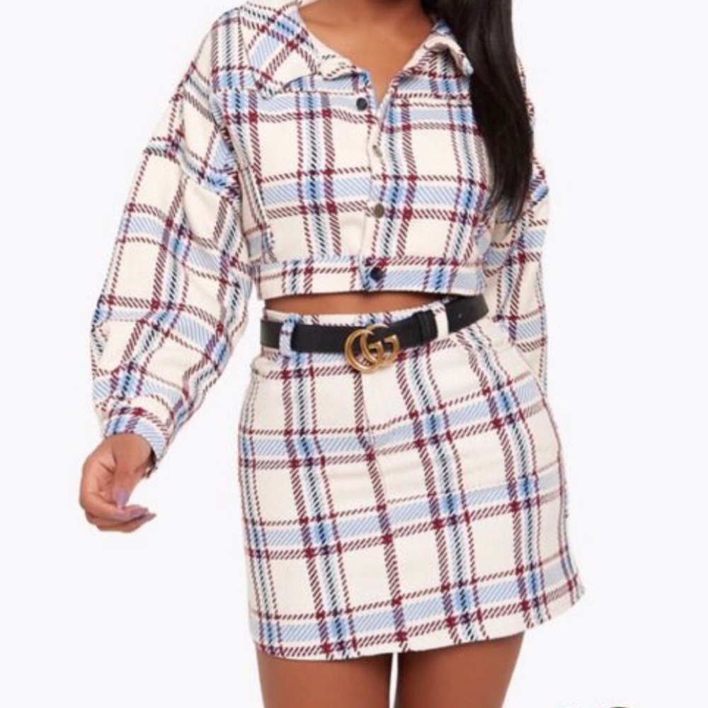 Two piece plaid Set